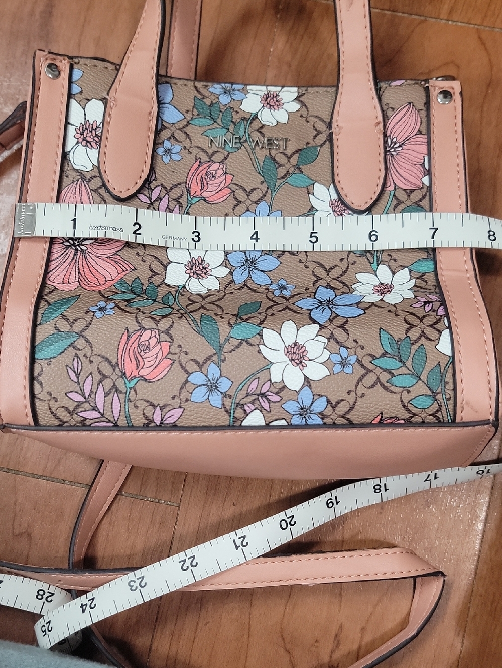 Nine West Floral Crossbody with Pink Trim - Picture 7 of 8